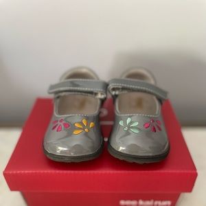 See Kai Run patent leather gray Mary Jane's, worn only a few times, size 6